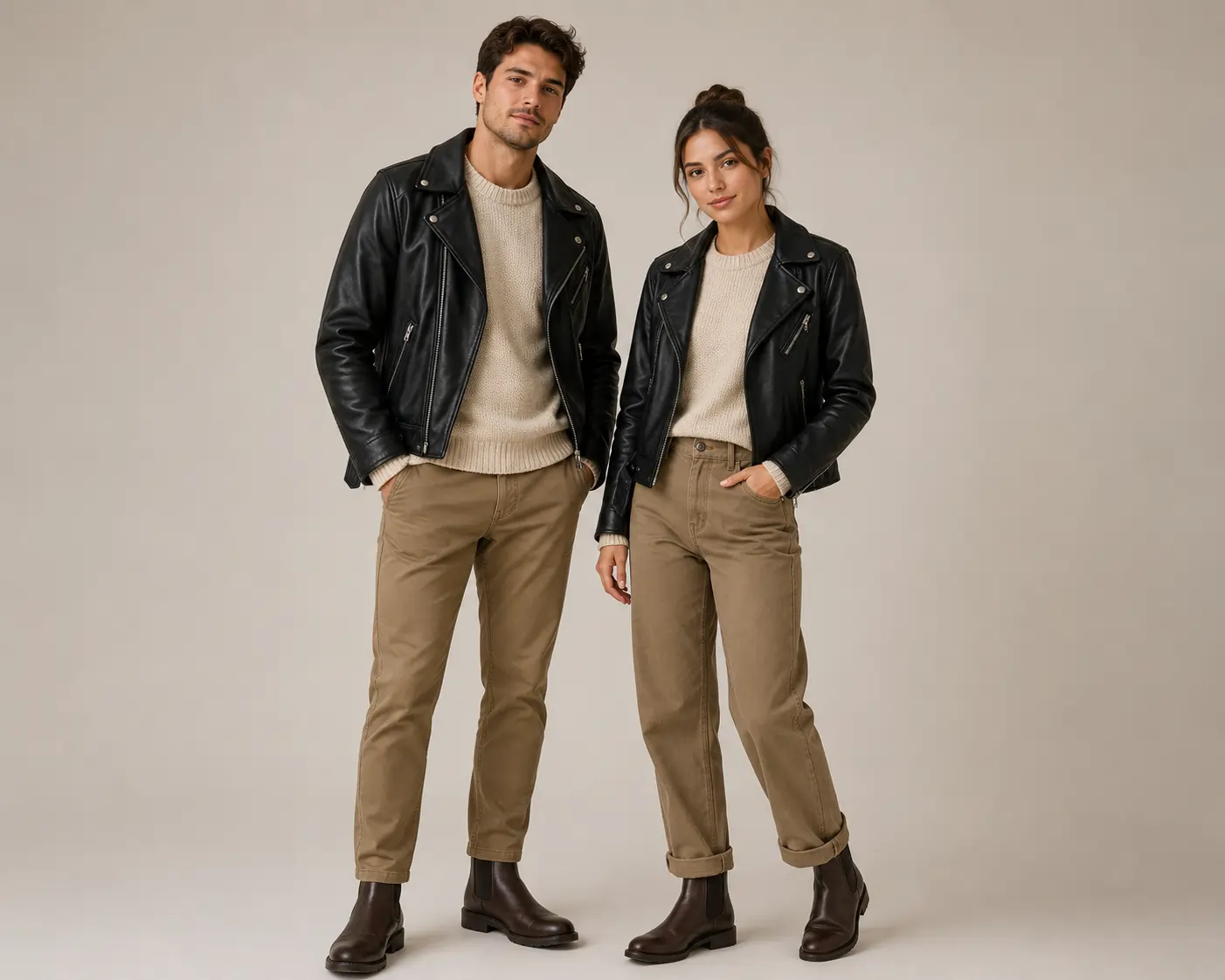 Smart casual leather jacket outfit